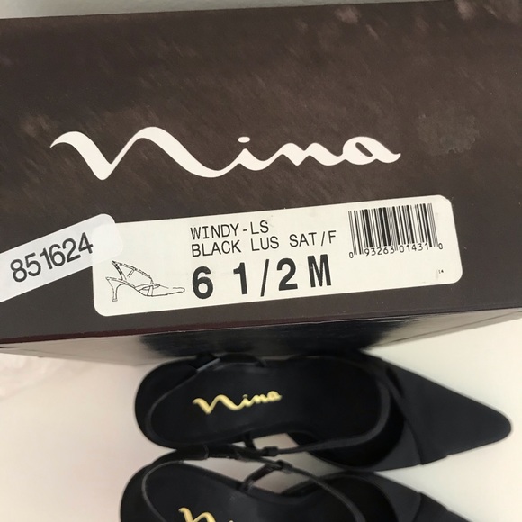 Nina Shoes Nina Kitten Heel Low Luster Black Satin Heels Poshmark